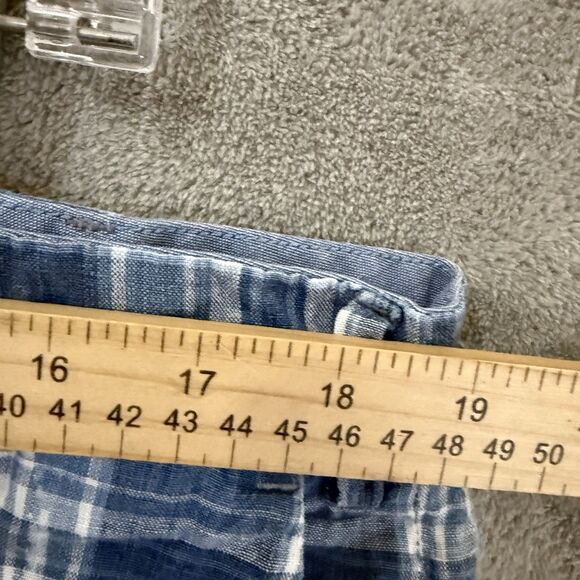 Polo Ralph Lauren Chino Shorts Men 38 Plaid Blue Classic Preppy Golf Linen READ - Picture 7 of 10